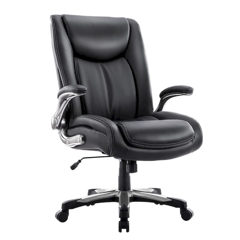 Large Heavy Duty High Back Executive Computer Office Desk Chair Flip-up Arms Wide Thick Seat for Home Office 400LBS 8