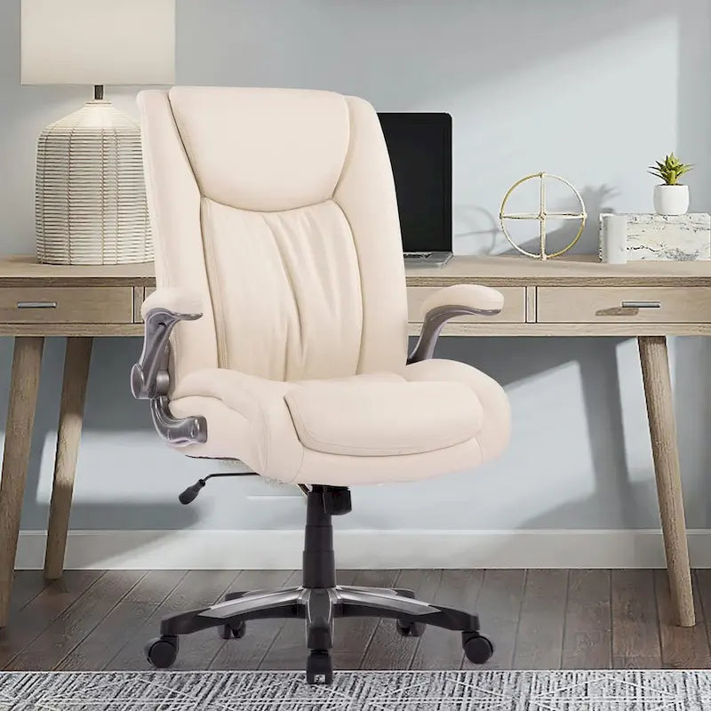 Large Heavy Duty High Back Executive Computer Office Desk Chair Flip-up Arms Wide Thick Seat for Home Office 400LBS 12