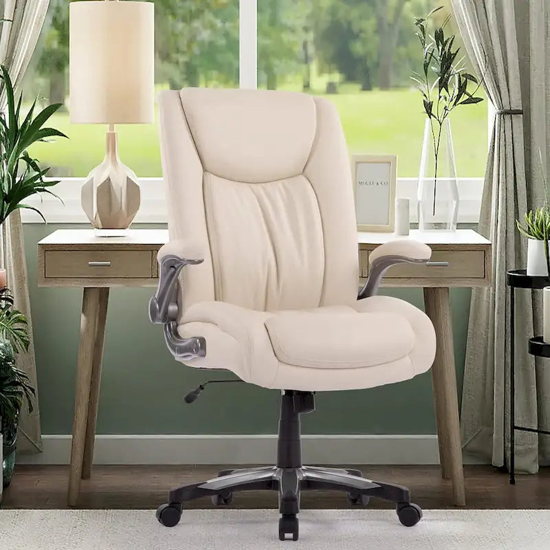 Large Heavy Duty High Back Executive Computer Office Desk Chair Flip-up Arms Wide Thick Seat for Home Office 400LBS 13