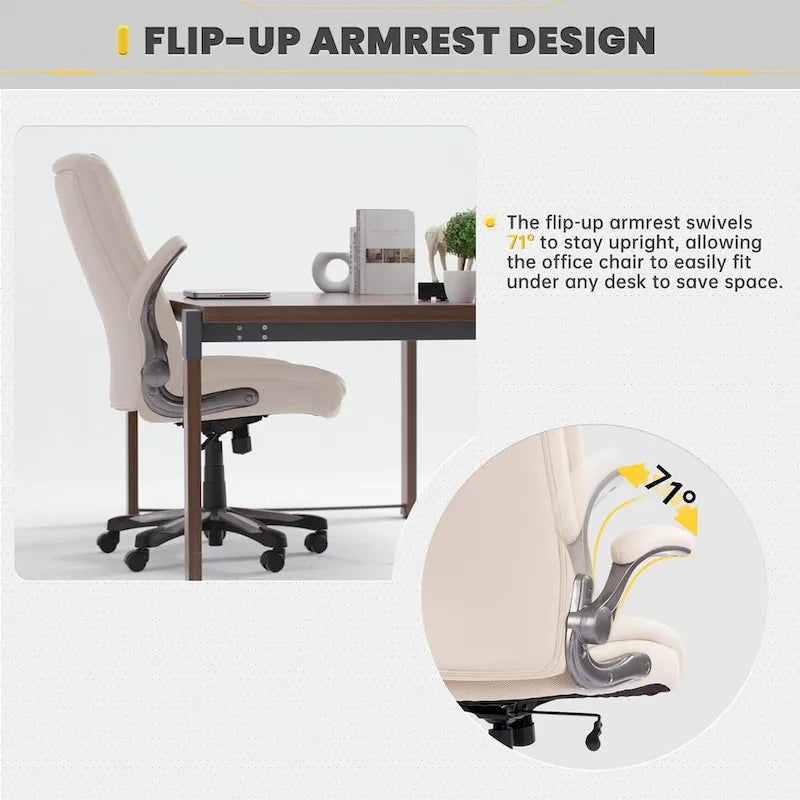 Large Heavy Duty High Back Executive Computer Office Desk Chair Flip-up Arms Wide Thick Seat for Home Office 400LBS 17