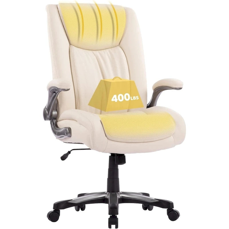 Large Heavy Duty High Back Executive Computer Office Desk Chair Flip-up Arms Wide Thick Seat for Home Office 400LBS 20