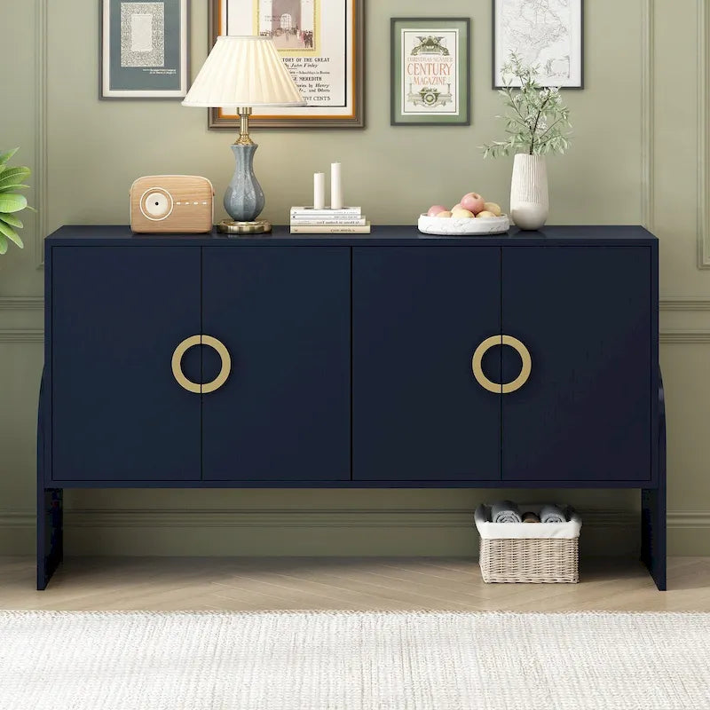 Four-Door Metal Handle Storage Cabinetd for Living room Bedroom 7