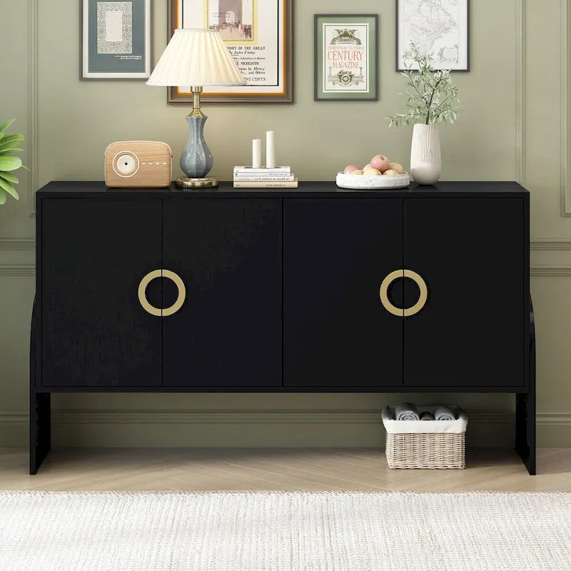 Four-Door Metal Handle Storage Cabinetd for Living room Bedroom 8