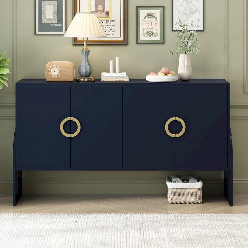 Four-Door Metal Handle Storage Cabinetd for Living room Bedroom
