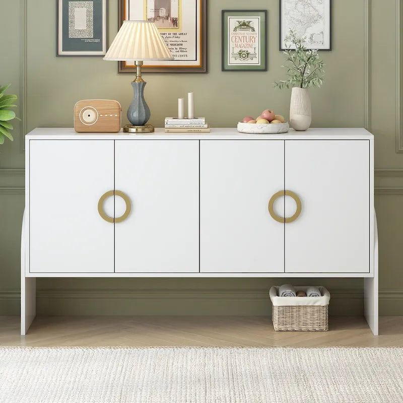 Four-Door Metal Handle Storage Cabinetd for Living room Bedroom 3