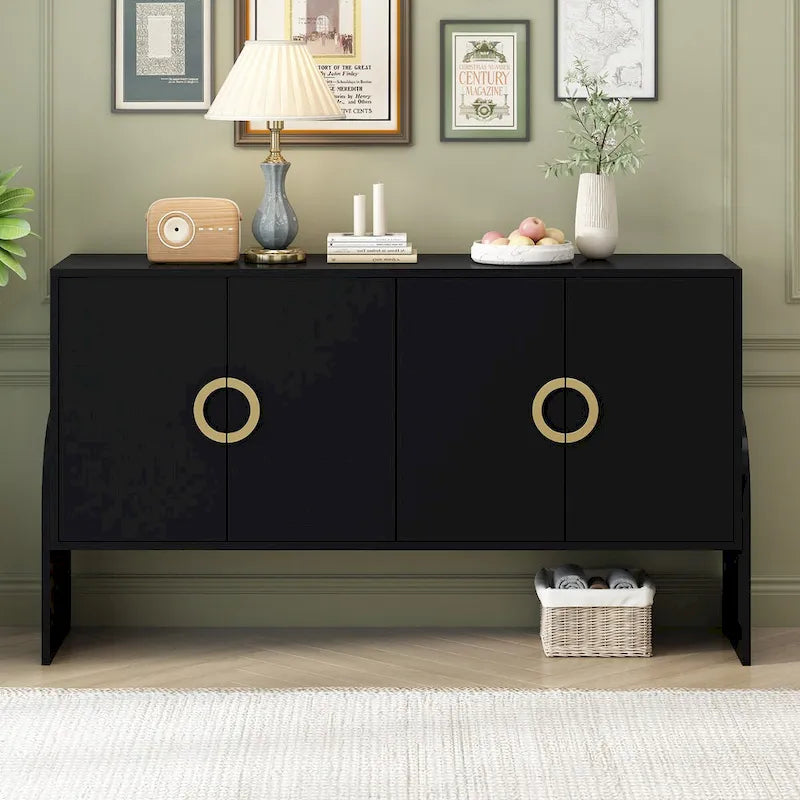 Four-Door Metal Handle Storage Cabinetd for Living room Bedroom 5