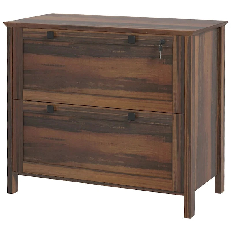 HOMCOM Lateral File Cabinet with 2 Drawers for Home Office, Filing Cabinet with Lock, Adjustable Hanging Bar for Letter, A4 11