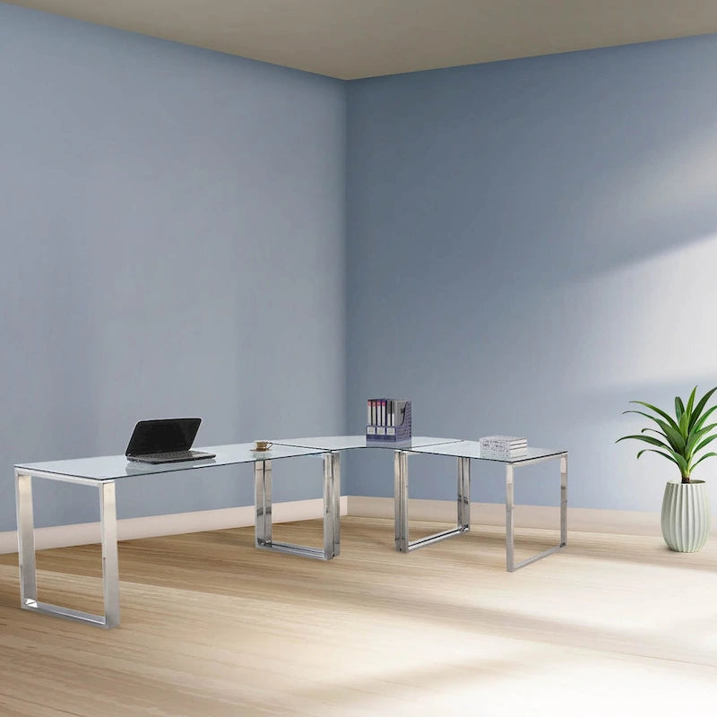 Somette Contemporary L-Shaped Computer Desk Set (Set of 3)