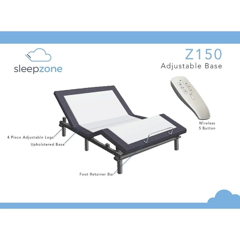 Sleep Zone Huntington 10-inch Memory Foam Mattress and Z150 Adjustable Base Set 14
