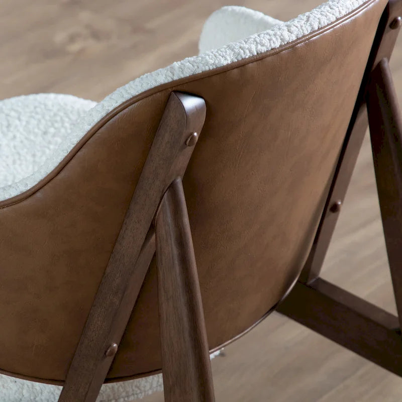 Furniture of America Beck Mid-century Modern Boucle Wingback Walnut Accent Chair 11