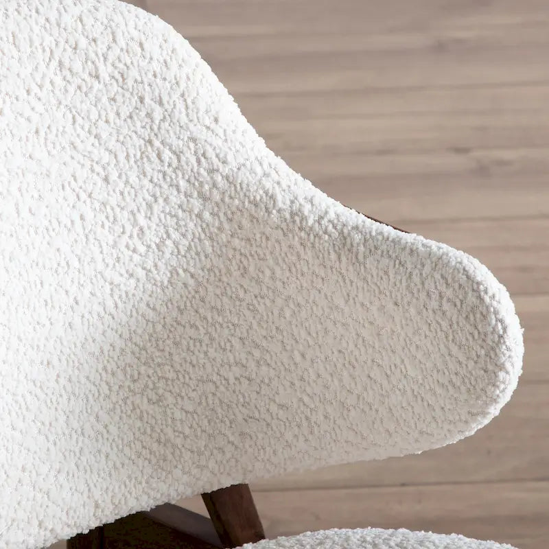 Furniture of America Beck Mid-century Modern Boucle Wingback Walnut Accent Chair 12