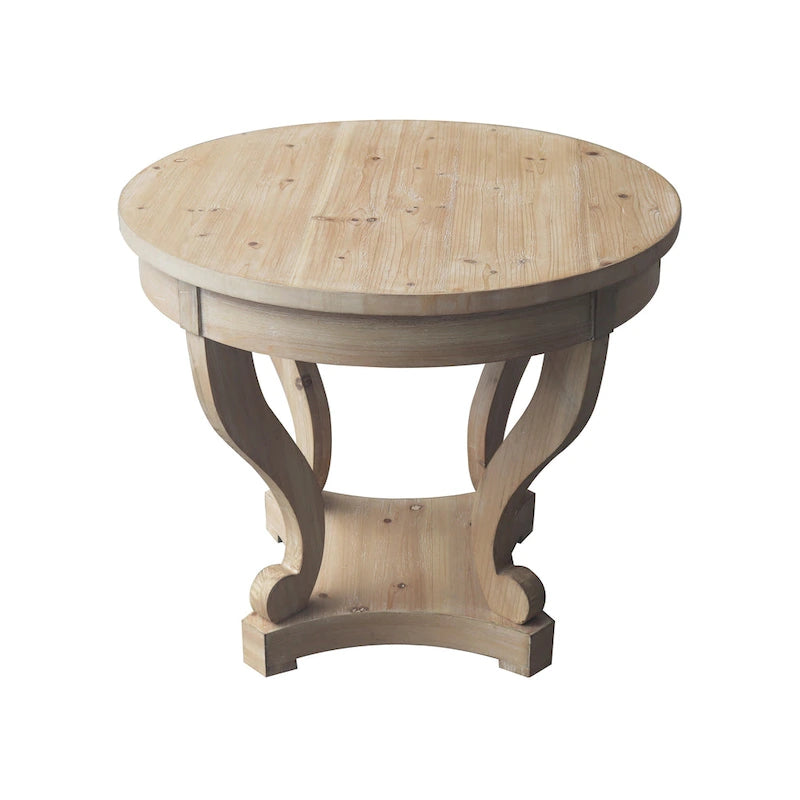 Curved Legs Farmhouse Style Small Size Round Dining Table 8