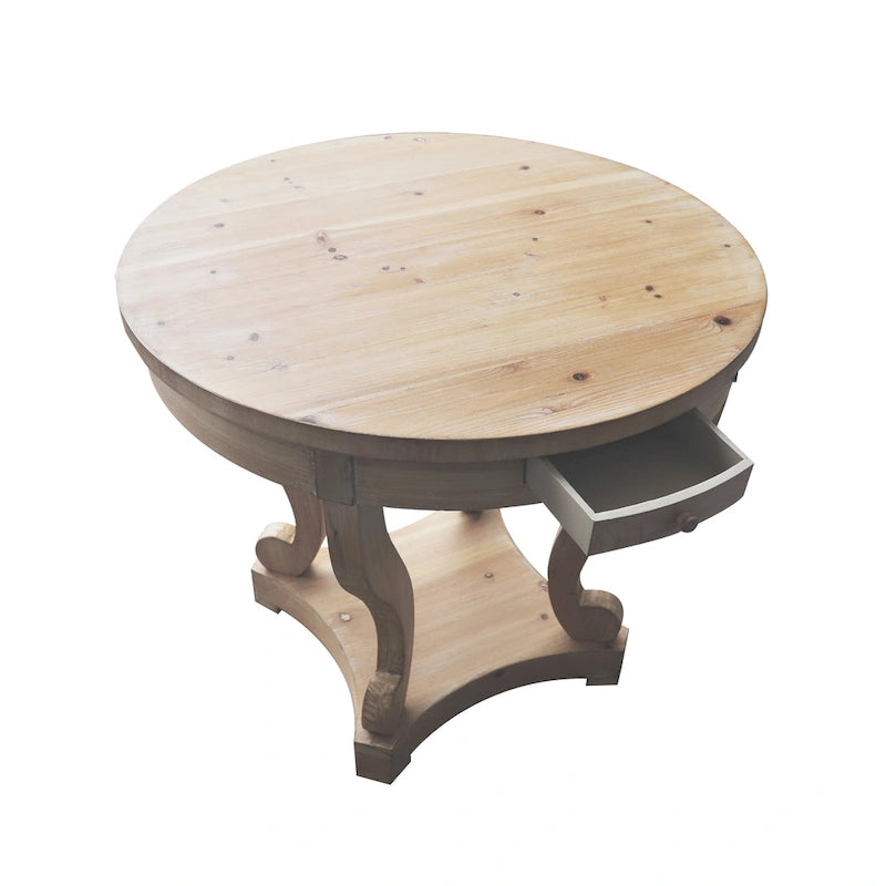 Curved Legs Farmhouse Style Small Size Round Dining Table 9