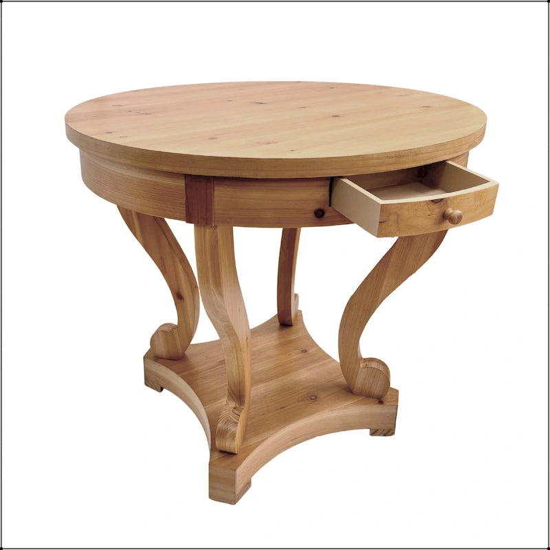 Curved Legs Farmhouse Style Small Size Round Dining Table 13