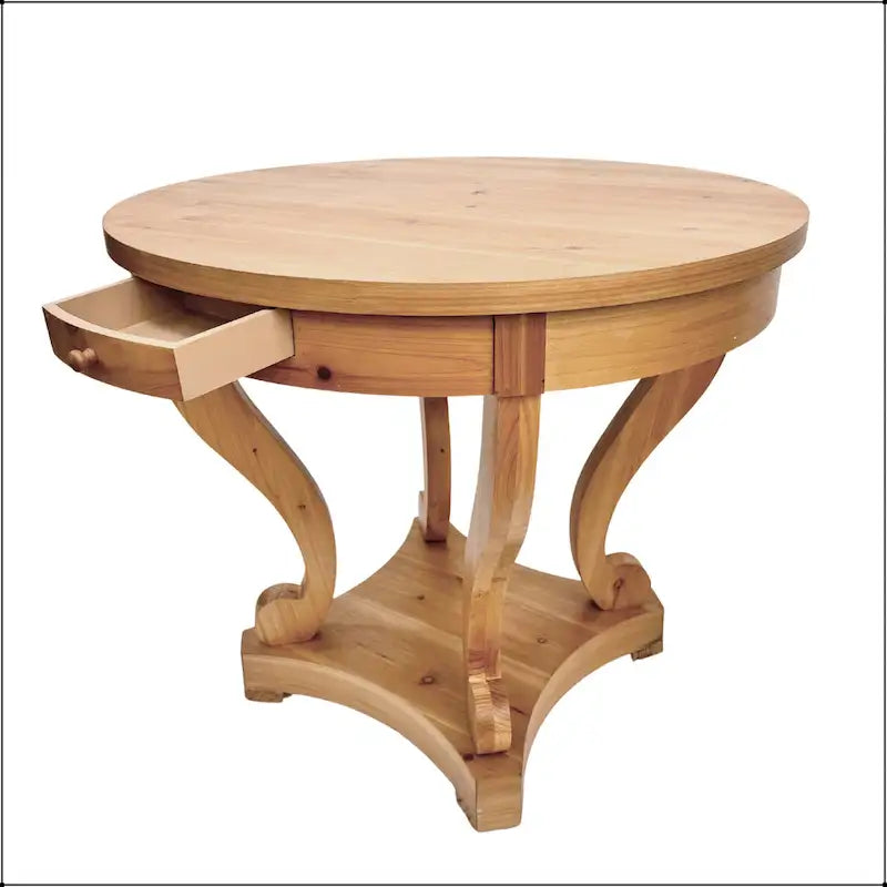 Curved Legs Farmhouse Style Small Size Round Dining Table 15
