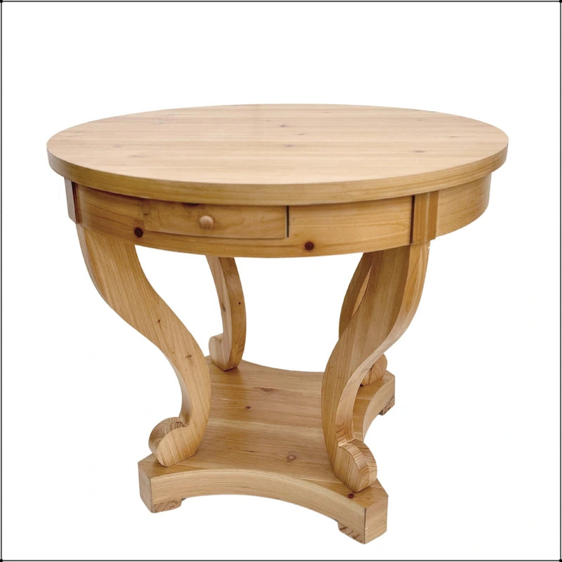 Curved Legs Farmhouse Style Small Size Round Dining Table 18