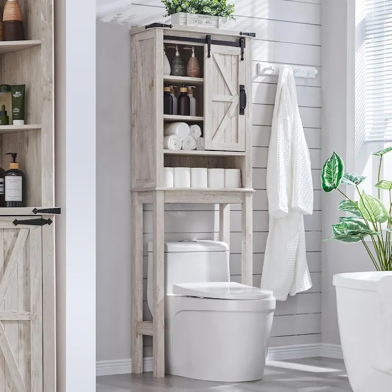 Farmhouse Over The Toilet Storage Cabinet, Cabinet Over Toilet 29