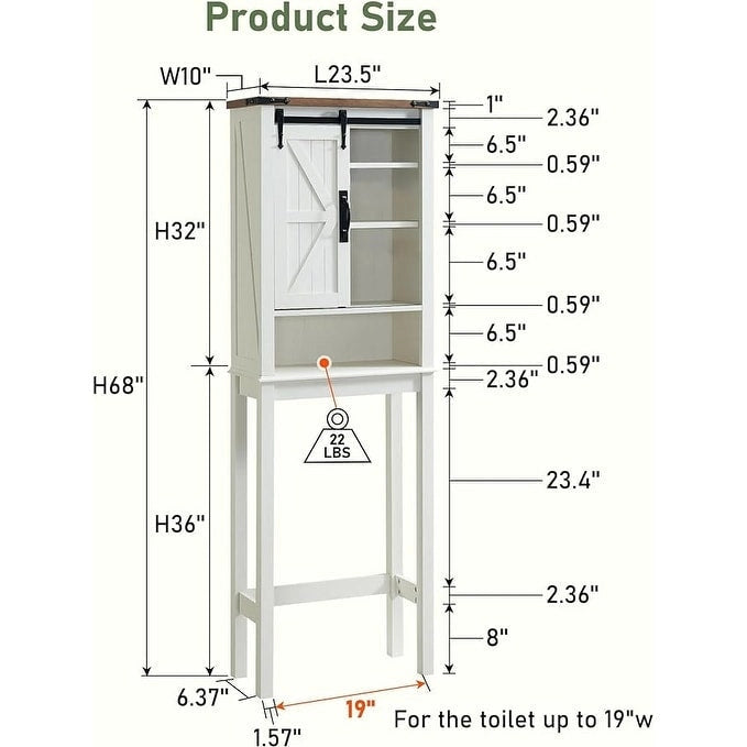 Farmhouse Over The Toilet Storage Cabinet, Cabinet Over Toilet 2