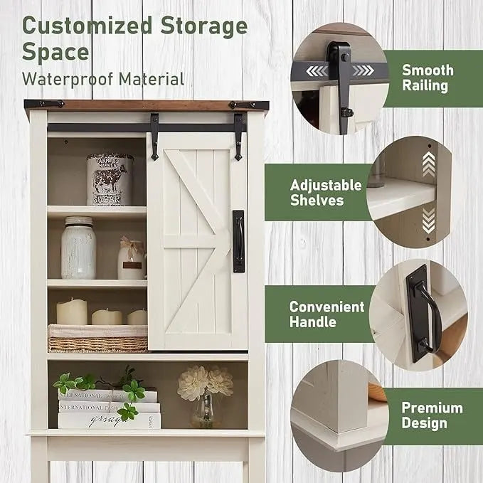 Farmhouse Over The Toilet Storage Cabinet, Cabinet Over Toilet 5