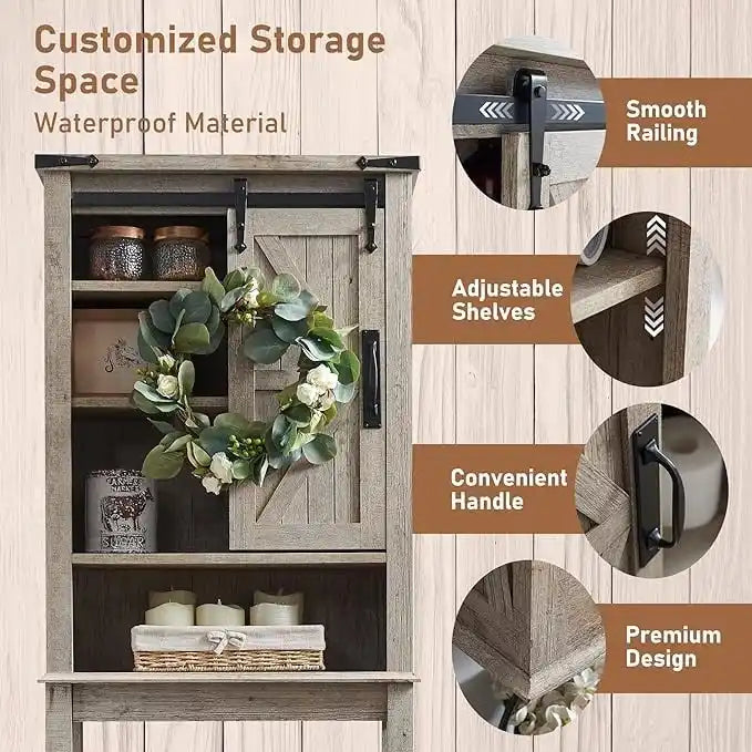 Farmhouse Over The Toilet Storage Cabinet, Cabinet Over Toilet 11