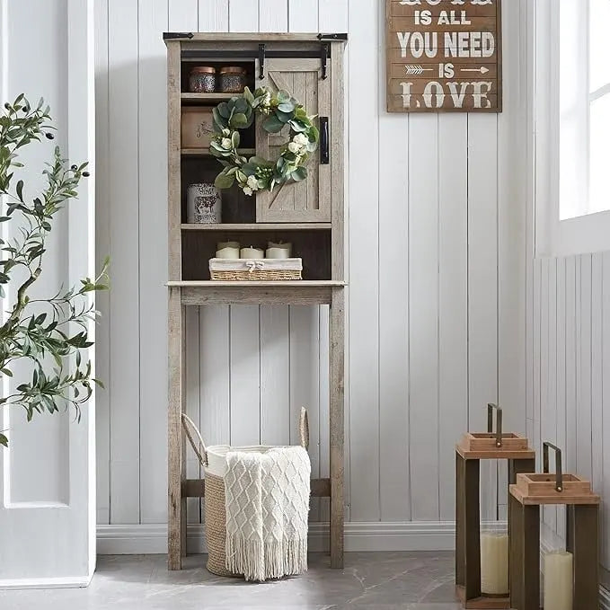 Farmhouse Over The Toilet Storage Cabinet, Cabinet Over Toilet 12