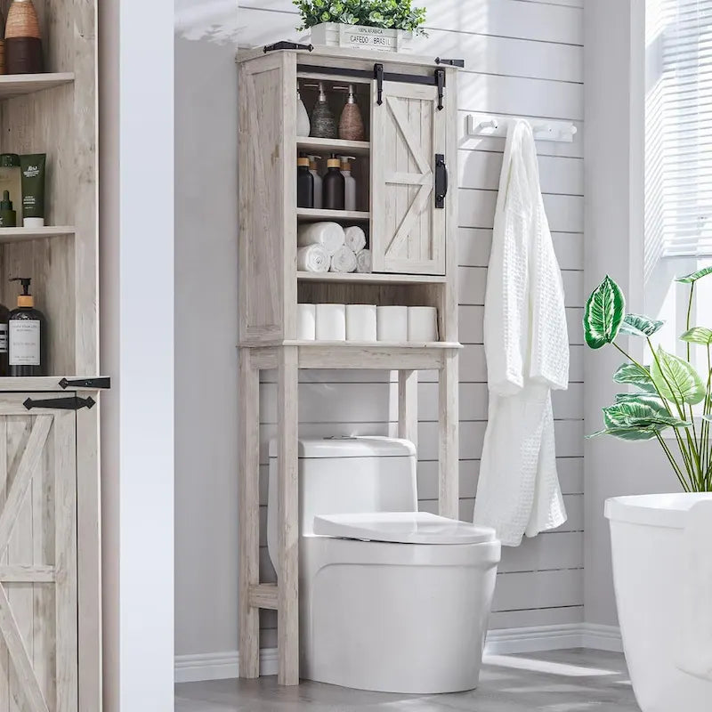 Farmhouse Over The Toilet Storage Cabinet, Cabinet Over Toilet 19