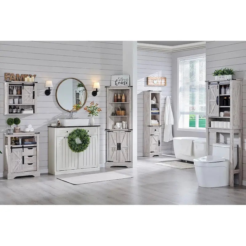 Farmhouse Over The Toilet Storage Cabinet, Cabinet Over Toilet 21