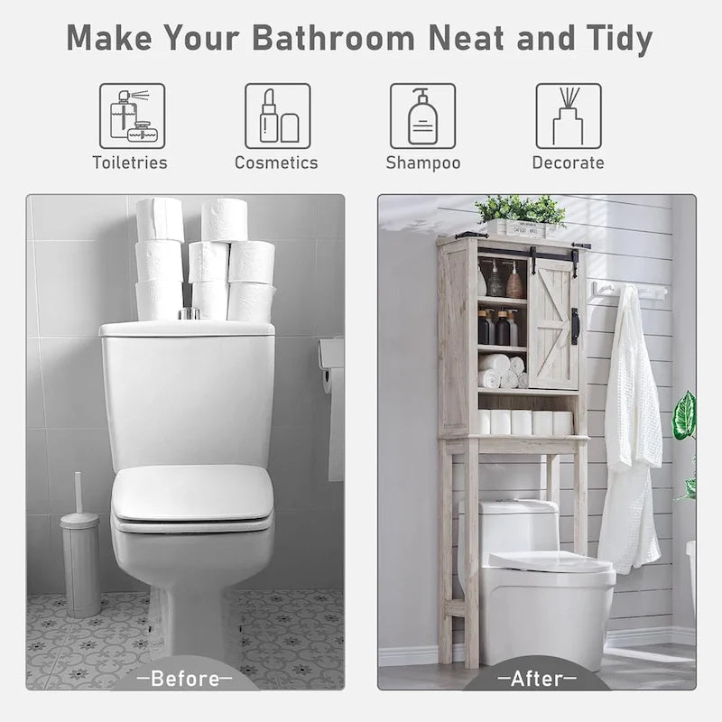 Farmhouse Over The Toilet Storage Cabinet, Cabinet Over Toilet 24