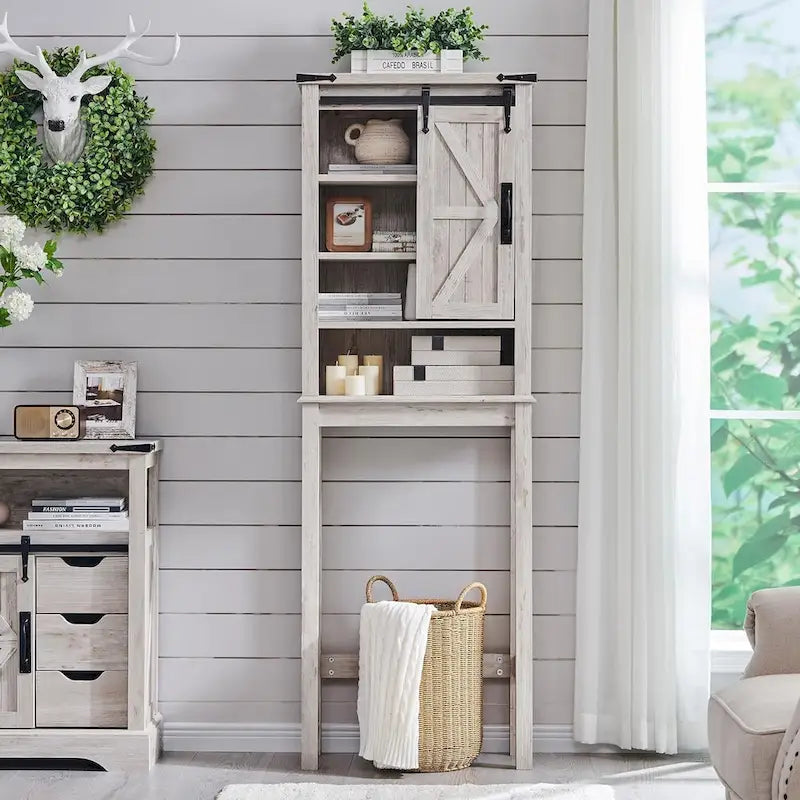 Farmhouse Over The Toilet Storage Cabinet, Cabinet Over Toilet 25
