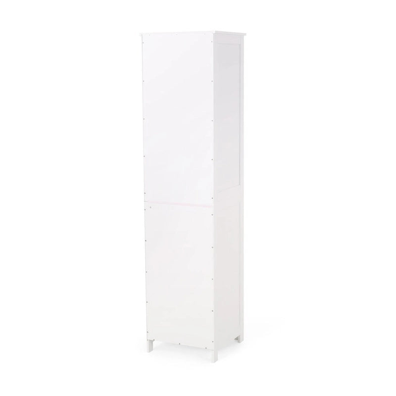 63-inch Tall Bathroom Linen Cabinet, Freestanding Diplay Storage Cabinet with 1 Door and Adjustable in White 3
