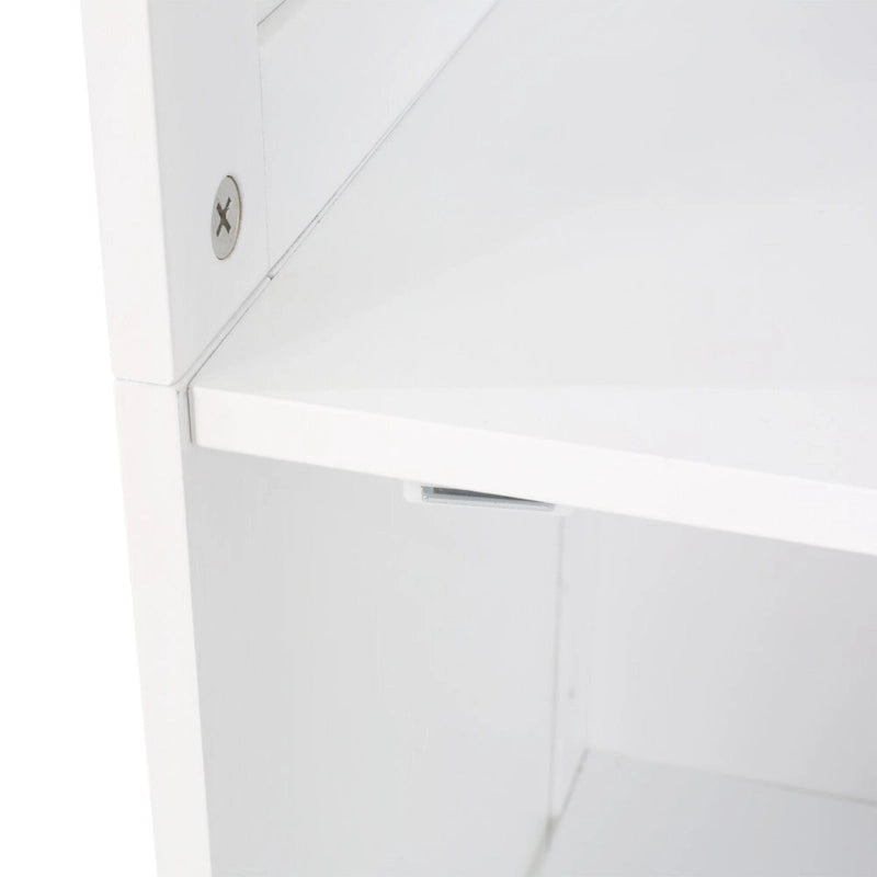 63-inch Tall Bathroom Linen Cabinet, Freestanding Diplay Storage Cabinet with 1 Door and Adjustable in White 5
