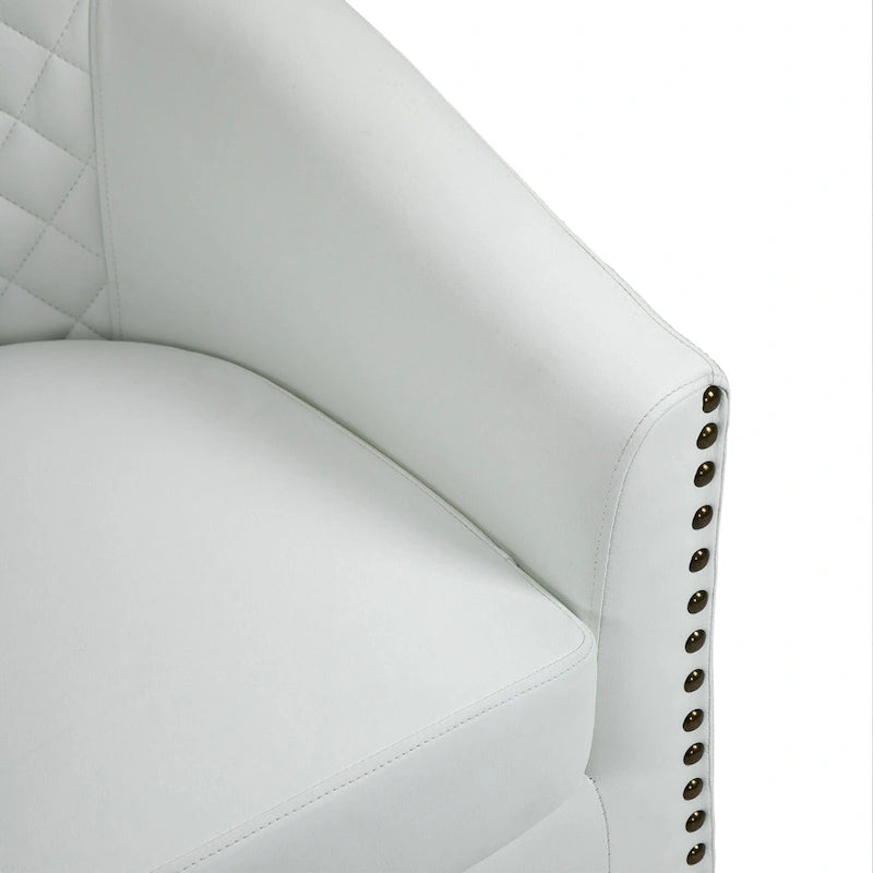 Ethan Accent Chair Barrel PU Leather with Nailhead Trim 28