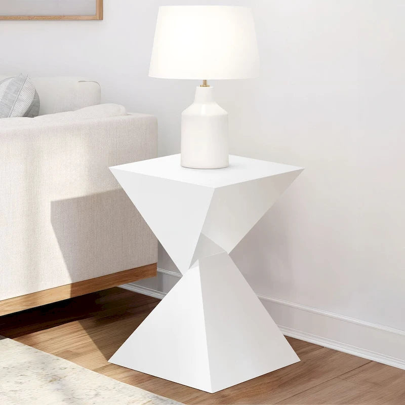 Modern Acrylic Accent End Table, Outdoor Side Tables - 18.11H x 12.6W x 12.6L 4