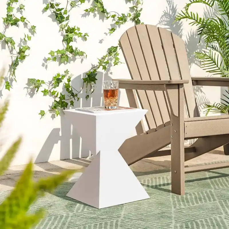 Modern Acrylic Accent End Table, Outdoor Side Tables - 18.11H x 12.6W x 12.6L 6