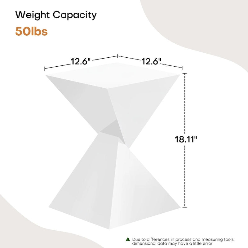 Modern Acrylic Accent End Table, Outdoor Side Tables - 18.11H x 12.6W x 12.6L 9