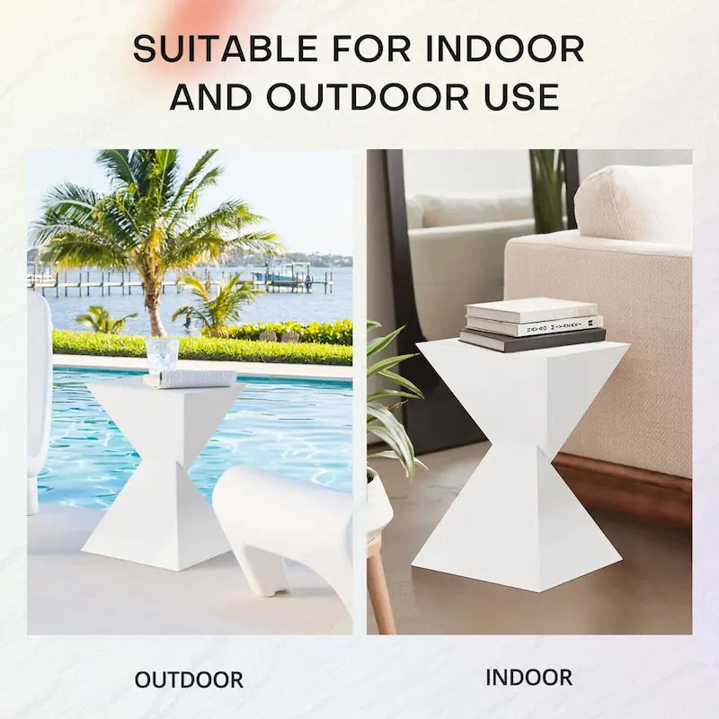 Modern Acrylic Accent End Table, Outdoor Side Tables - 18.11H x 12.6W x 12.6L 11