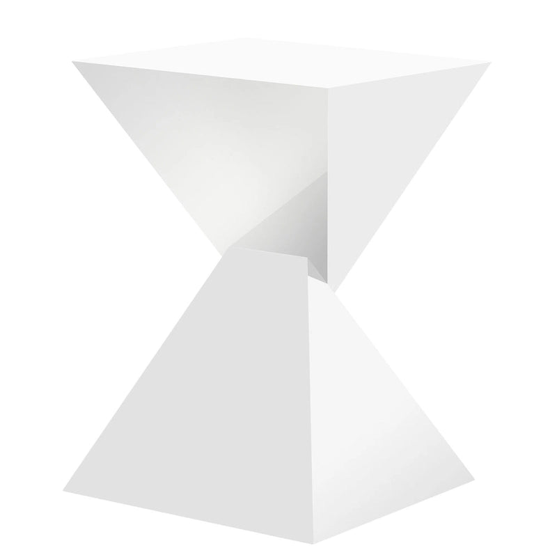 Modern Acrylic Accent End Table, Outdoor Side Tables - 18.11H x 12.6W x 12.6L 12