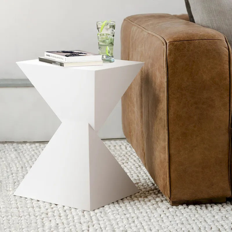 Modern Acrylic Accent End Table, Outdoor Side Tables - 18.11H x 12.6W x 12.6L 14