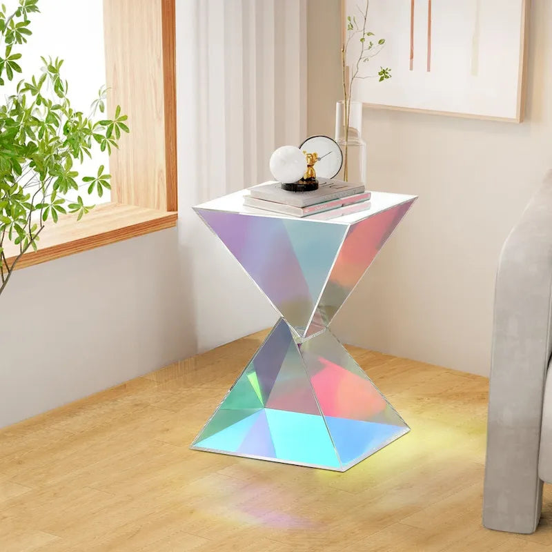 Modern Acrylic Accent End Table, Outdoor Side Tables - 18.11H x 12.6W x 12.6L 15