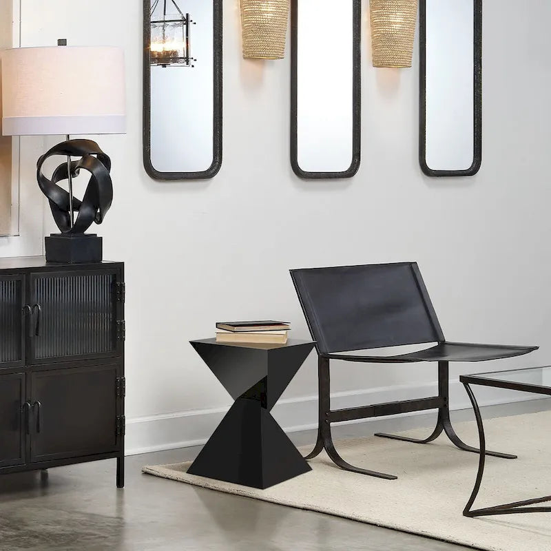 Modern Acrylic Accent End Table, Outdoor Side Tables - 18.11H x 12.6W x 12.6L 32