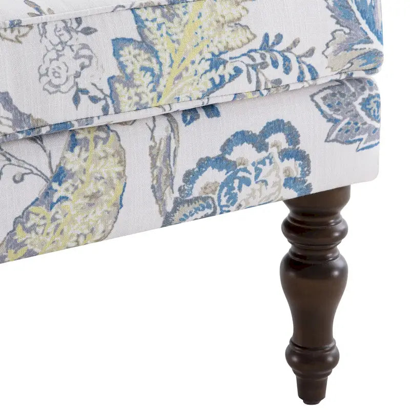 Poltrona d'accento con gambe tornite, set da 2, blu/beige/grigio 20