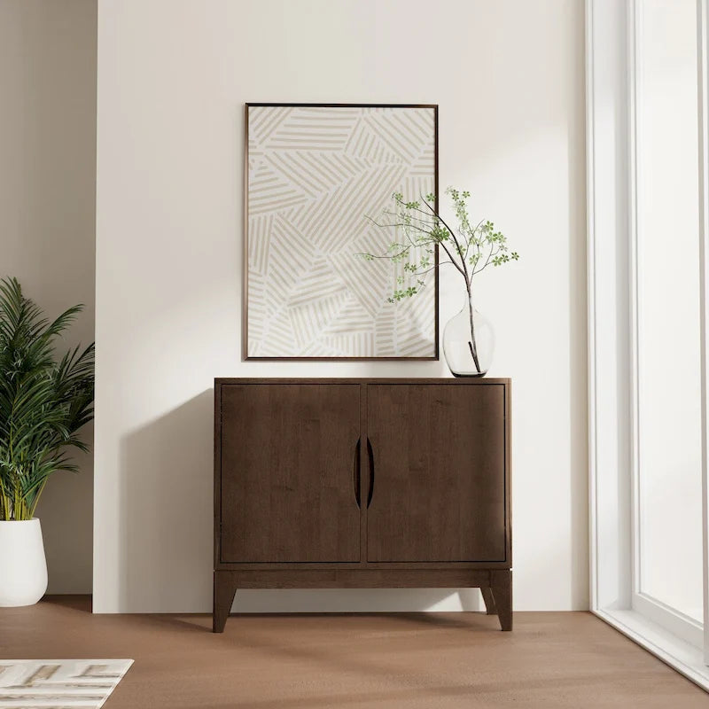 WYNDENHALL Pearson SOLID HARDWOOD 38 Wide Rectangle Modern 2 Door Sideboard Buffet/Storage Cabinet in Walnut Brown 12