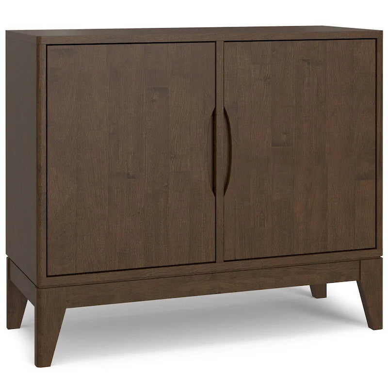 WYNDENHALL Pearson SOLID HARDWOOD 38 Wide Rectangle Modern 2 Door Sideboard Buffet/Storage Cabinet in Walnut Brown