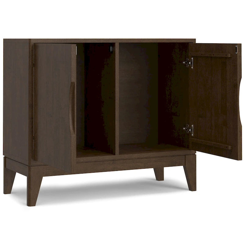 WYNDENHALL Pearson SOLID HARDWOOD 38 Wide Rectangle Modern 2 Door Sideboard Buffet/Storage Cabinet in Walnut Brown 3