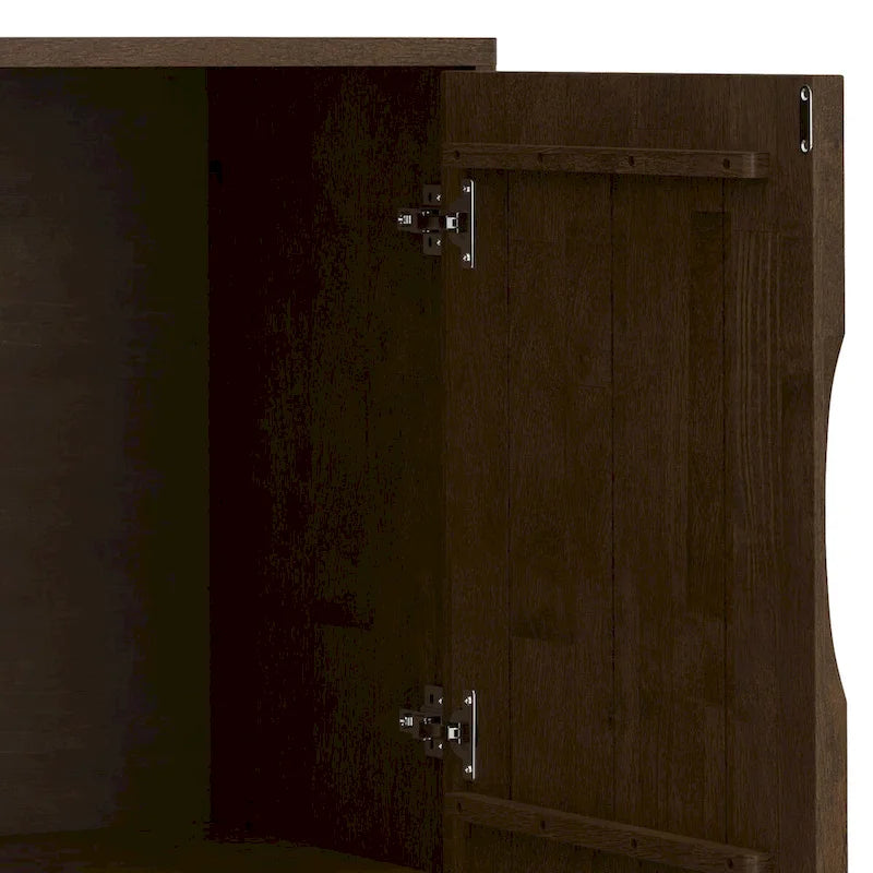 WYNDENHALL Pearson SOLID HARDWOOD 38 Wide Rectangle Modern 2 Door Sideboard Buffet/Storage Cabinet in Walnut Brown 9