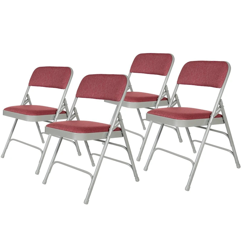Sedia pieghevole a tre rinforzi in tessuto della collezione Bernadine di Hampden Furnishings, confezione da 4 pezzi 4