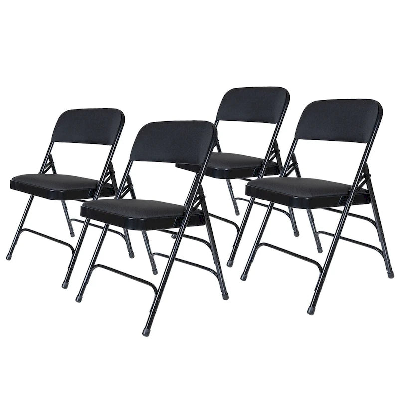 Sedia pieghevole a tre rinforzi in tessuto della collezione Bernadine di Hampden Furnishings, confezione da 4 pezzi 5