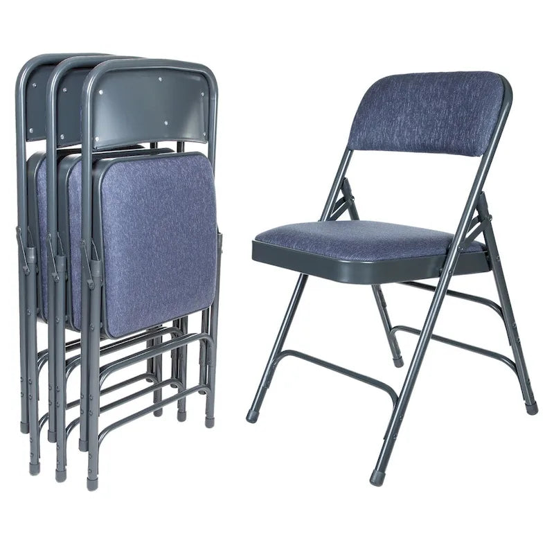 Sedia pieghevole a tre rinforzi in tessuto della collezione Bernadine di Hampden Furnishings, confezione da 4 pezzi 6