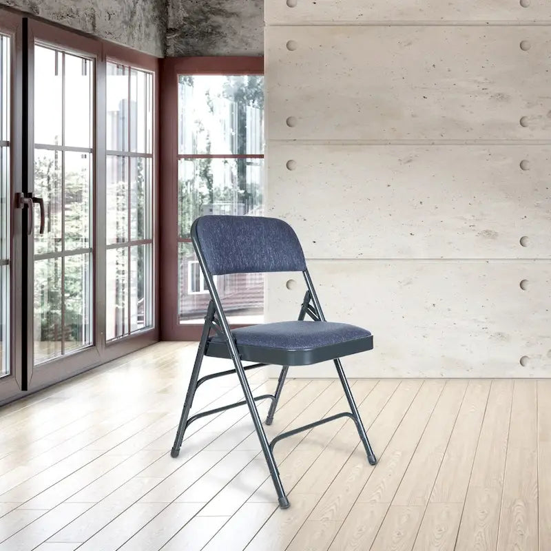 Sedia pieghevole a tre rinforzi in tessuto della collezione Bernadine di Hampden Furnishings, confezione da 4 pezzi 10