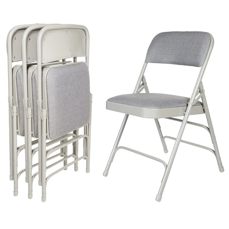 Sedia pieghevole a tre rinforzi in tessuto della collezione Bernadine di Hampden Furnishings, confezione da 4 pezzi 11